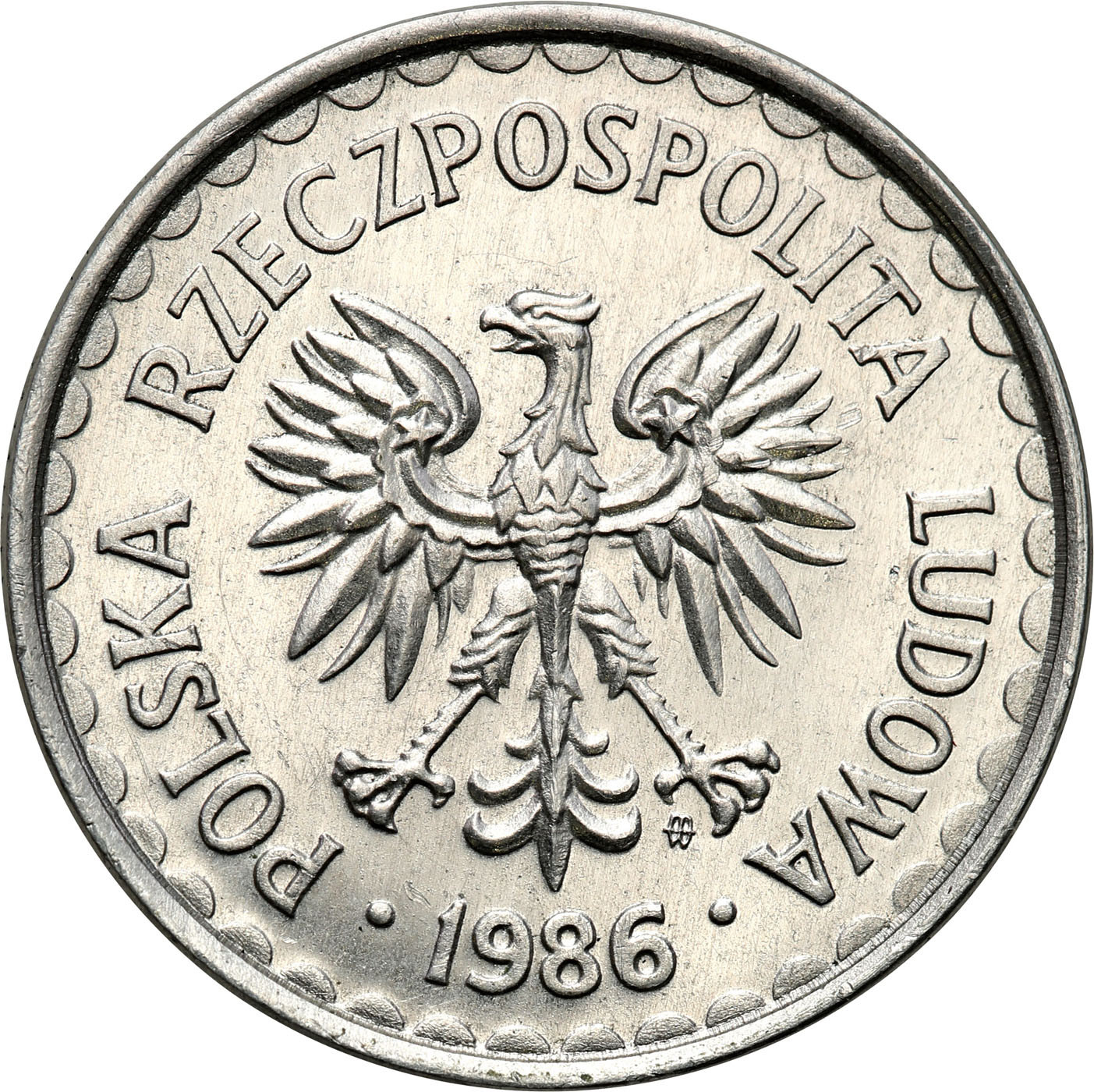 PRL. PRÓBA aluminium 1 złoty 1986 - UNIKAT